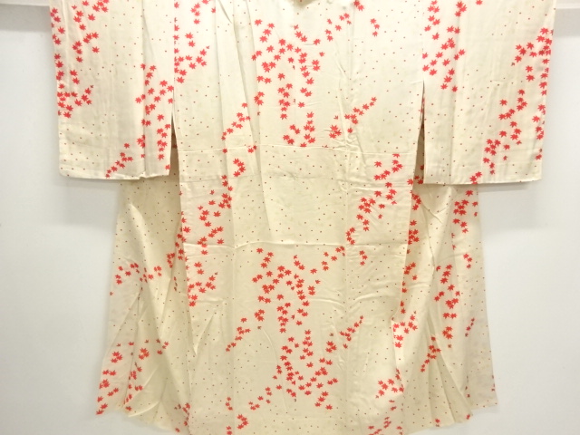 アンティーク　錦紗楓模様単衣長襦袢